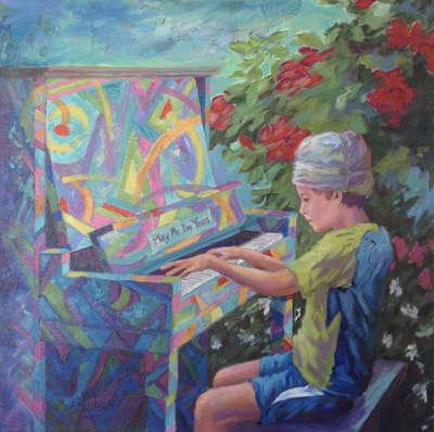 Piano Boy, Acrylic painting on canvas