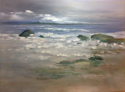 Shore painting in shades of blue; Georgian Bay $350.00 
Georgian Bay, Canada 